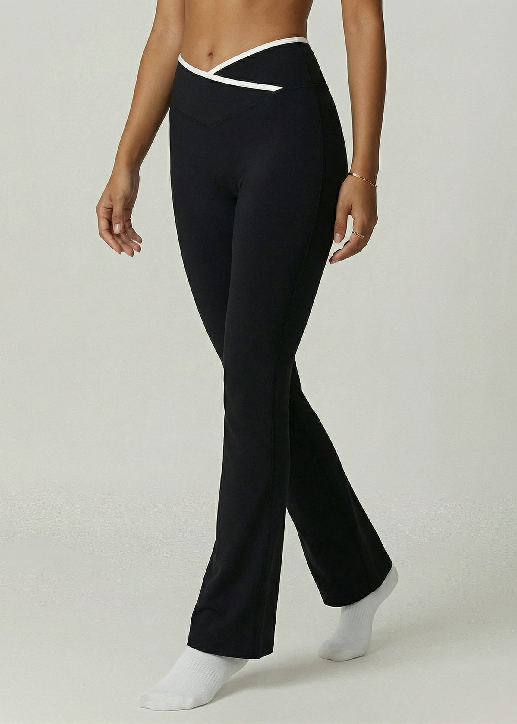 Bioloom Nudetouch Flare Pants in Color Black from the side